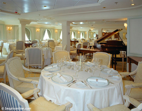 MILLENNIUM (2000/90288grt/IMO 9189419. Renamed CELEBRITY MILLENNIUM in 2009) - The OLYMPIC dining room on Plaza Deck. 25 June 2000. Photo by SeapixOnline.com